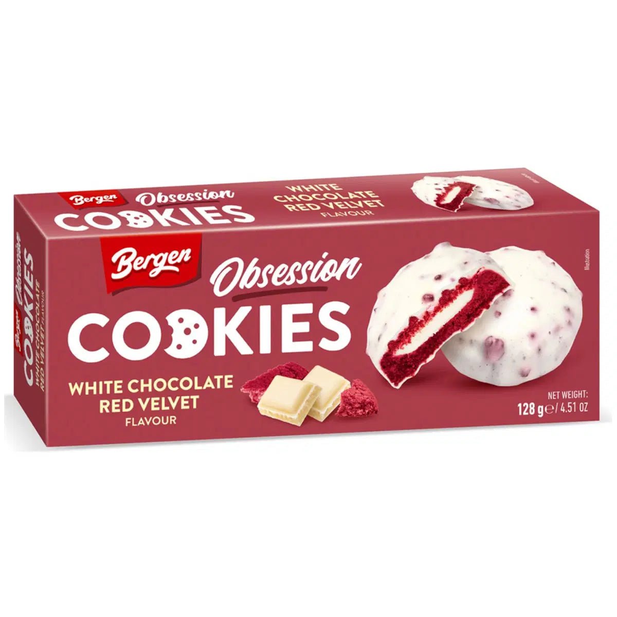 Bergen Obsession Red Velvet Cookies 128g - Snack Shark