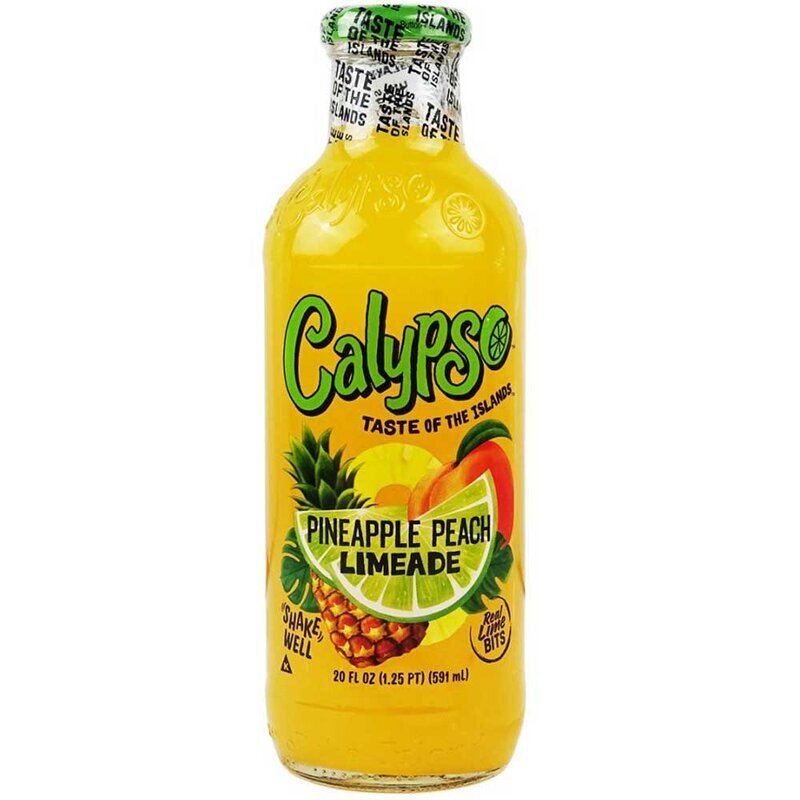Calypso - Pineapple Peach Limeade - Glasflasche - 473 ml - Snack Shark