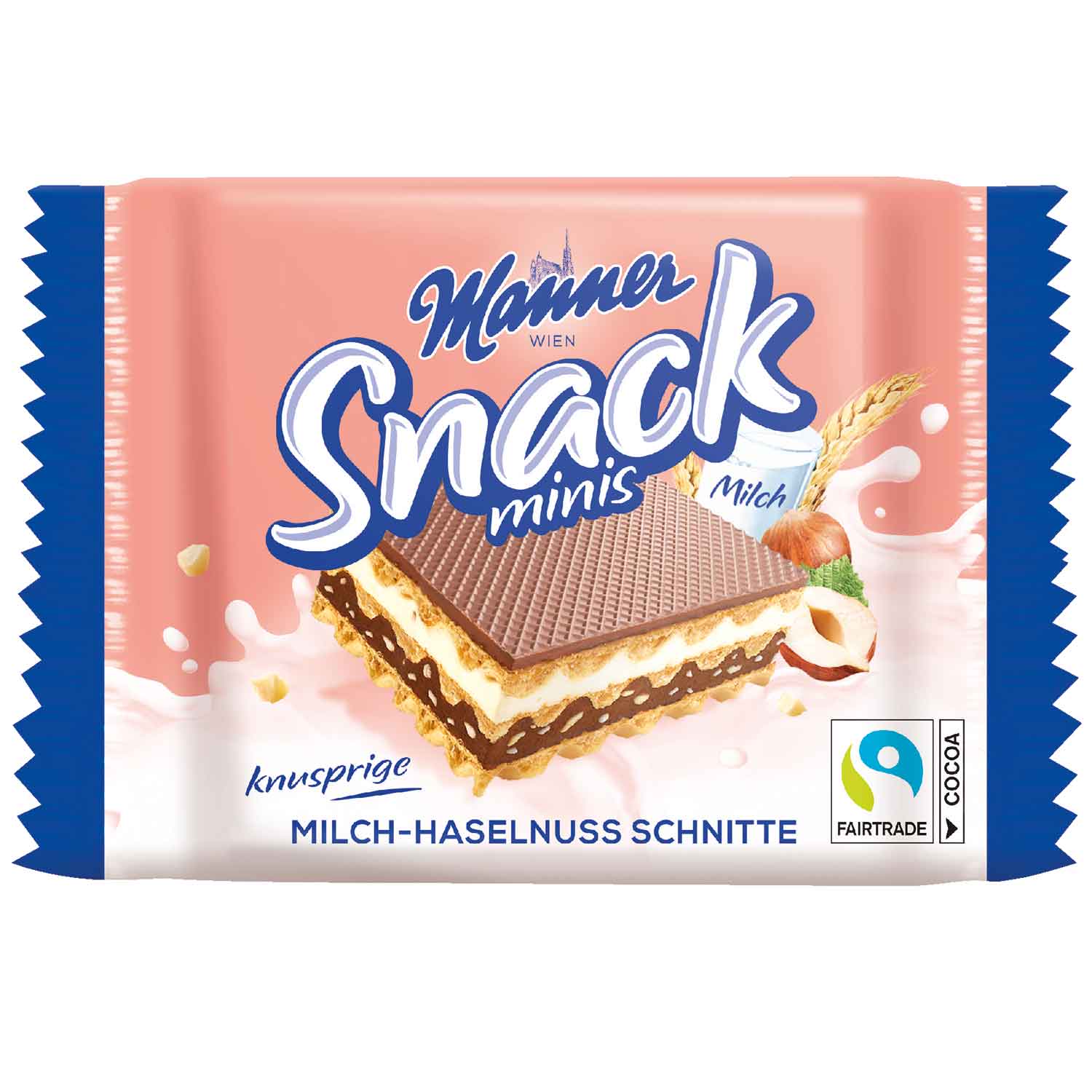 Manner Snack Minis Milch Haselnuss Schnitte - Snack Shark