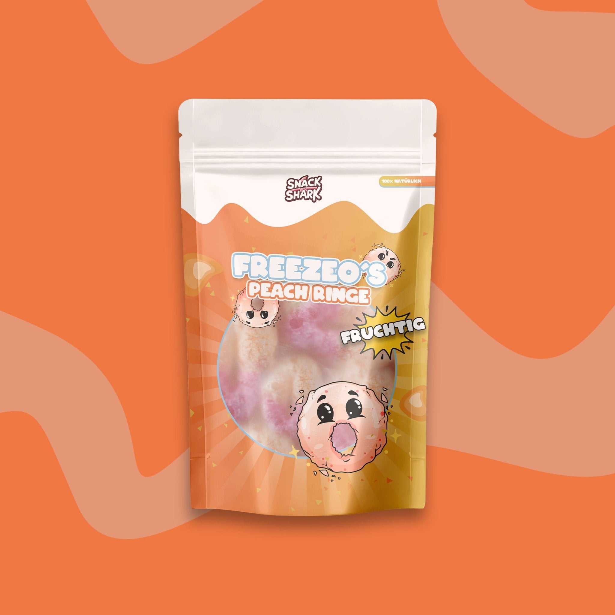 SNACKSHARK Freezeo´s Peach Ringe 40g - Snack Shark