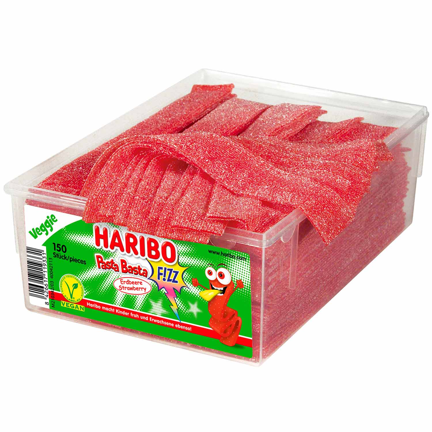 Haribo Pasta Basta Erdbeere FIZZ: Der vegane Fruchtgummi-Genuss mit extra Kick! - Snack Shark