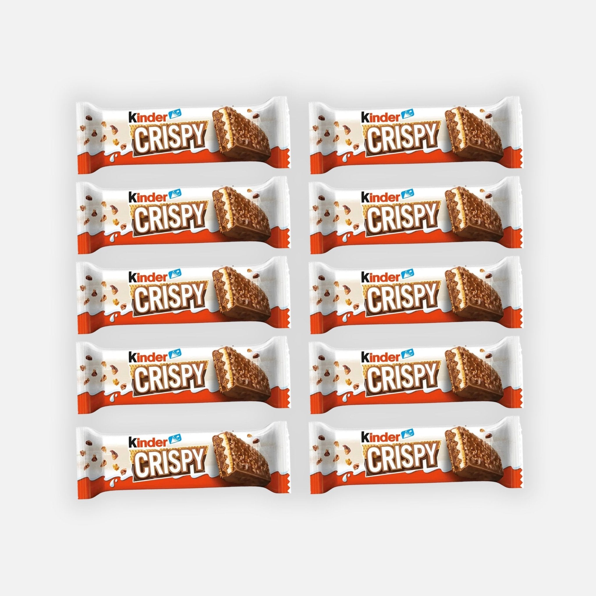 10er Bundle Kinder Crispy Riegel – Knuspriger Schoko - Genuss - Snack Shark