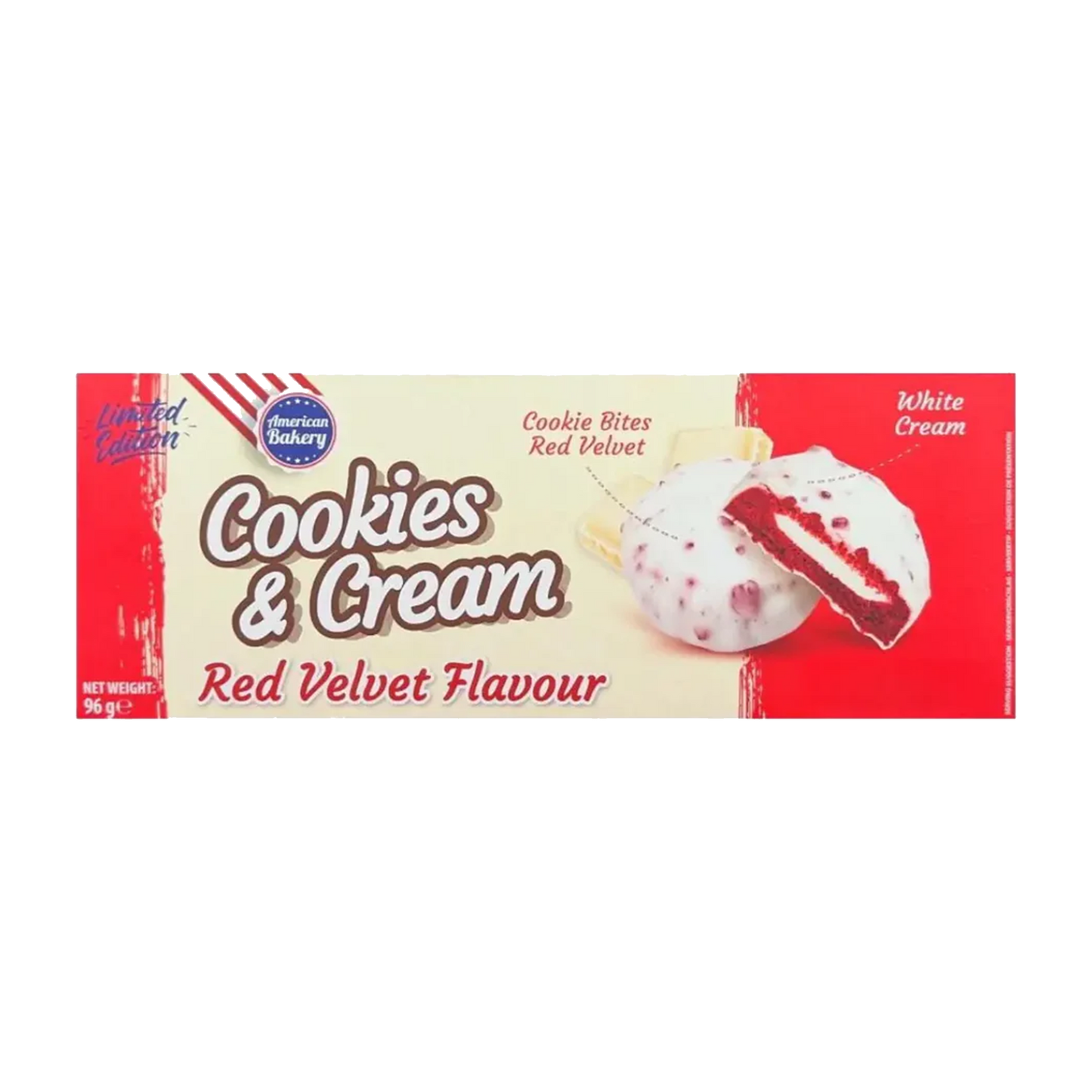 American Bakery Cookies & Cream Red Velvet Flavour 96g