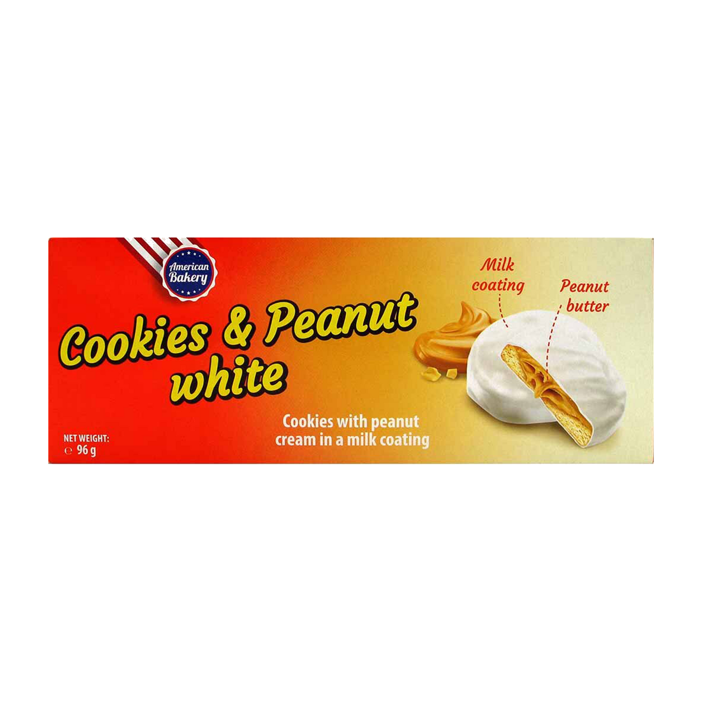 American Bakery Cookies & Peanut White 96g