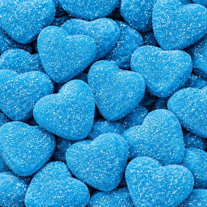Blau gefüllte Himbeer Herzen