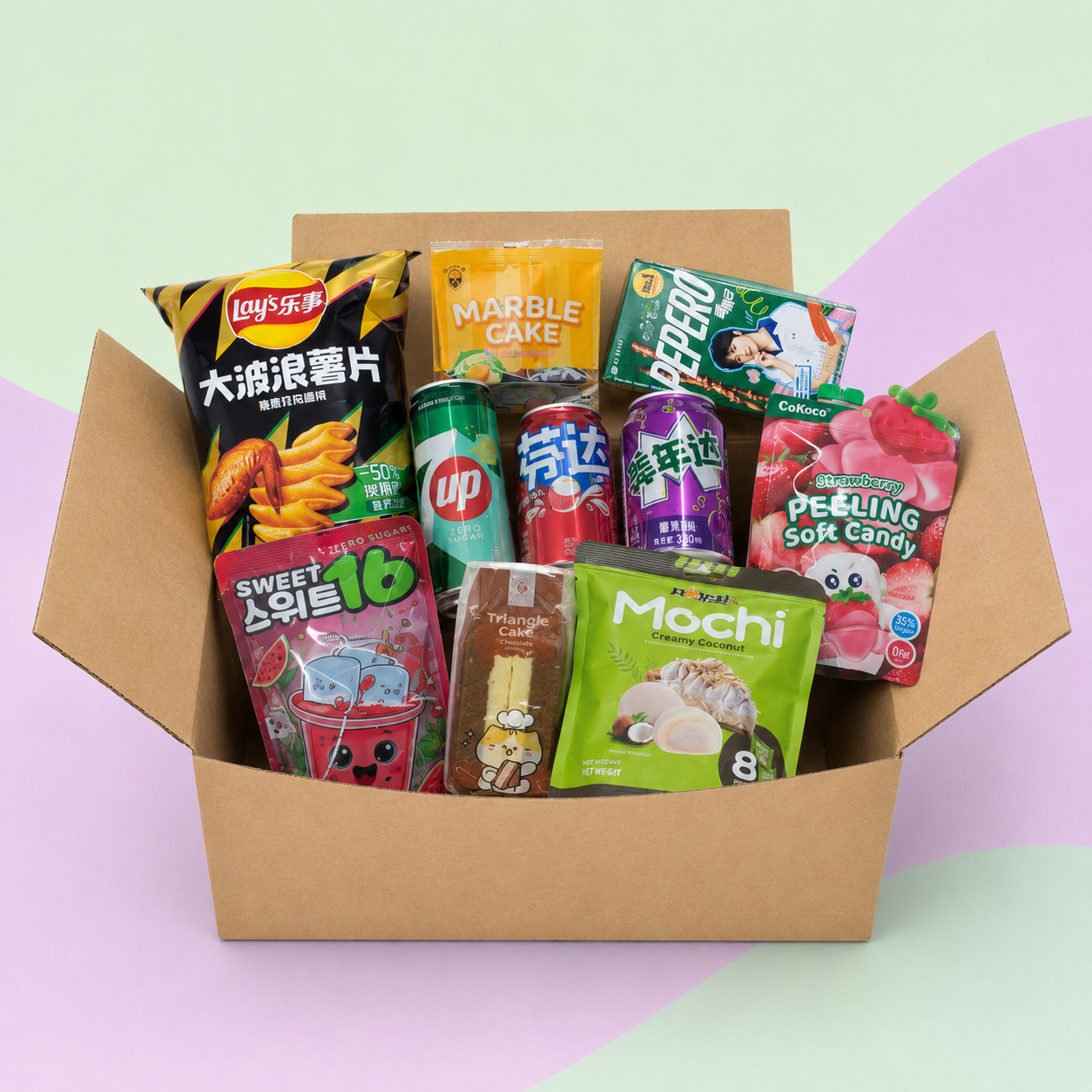 Asia Snack Box 10-teilig – Asiatische Drinks, Mochi, Pepero & Chips (Kopie)