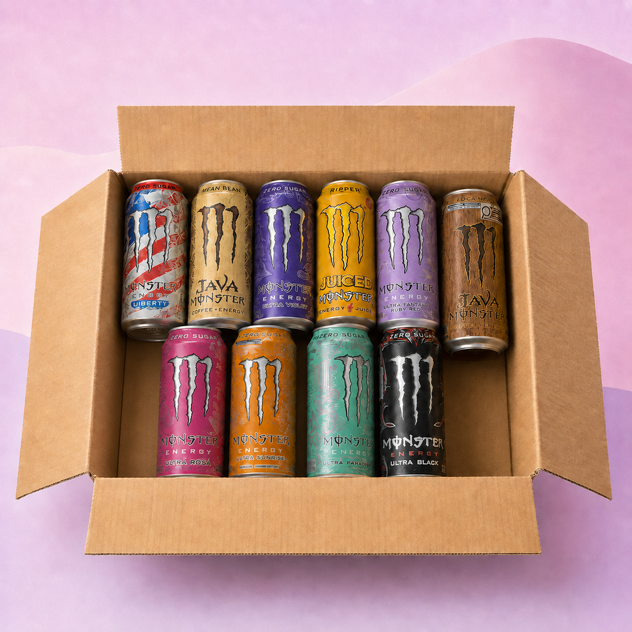 Monster Energy Box 10er – Mindestens 7 verschiedene Sorten (Kopie)
