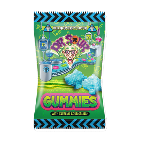 Dr. Sour Gummies With Extreme Sour Crunch Blue Raspberry Flavour 200g