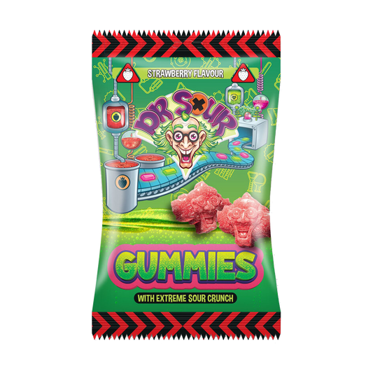 Dr. Sour Gummies With Extreme Sour Crunch Strawberry Flavour 200g