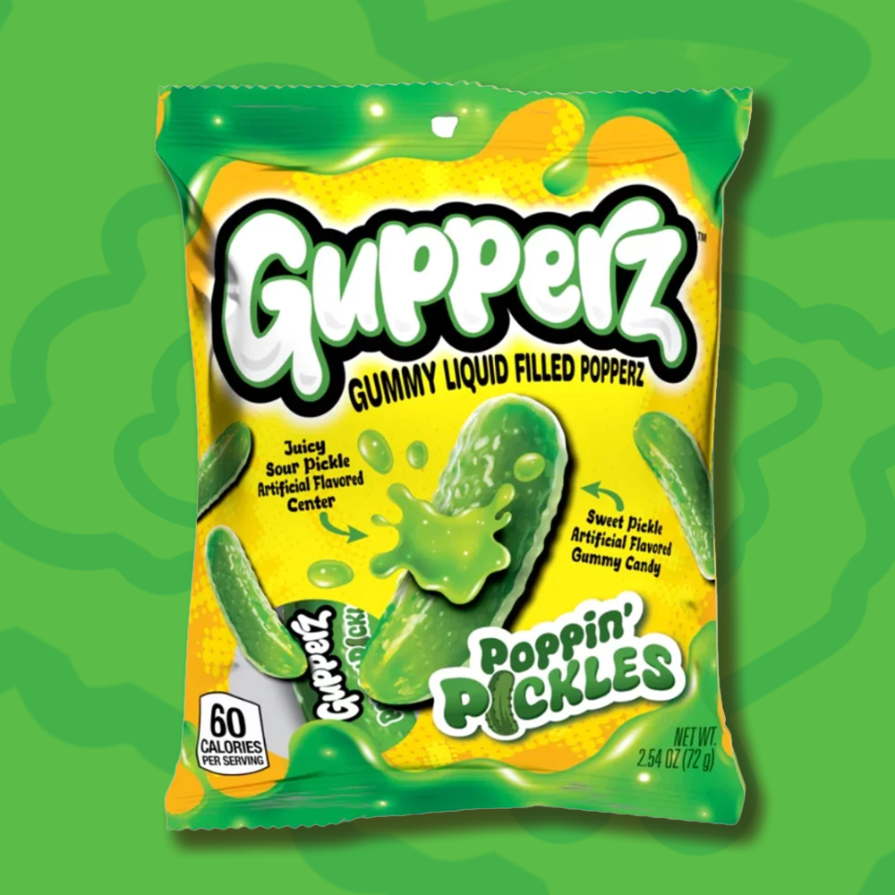 Gupperz Gummy Popperz Poppin Pickles - 72g