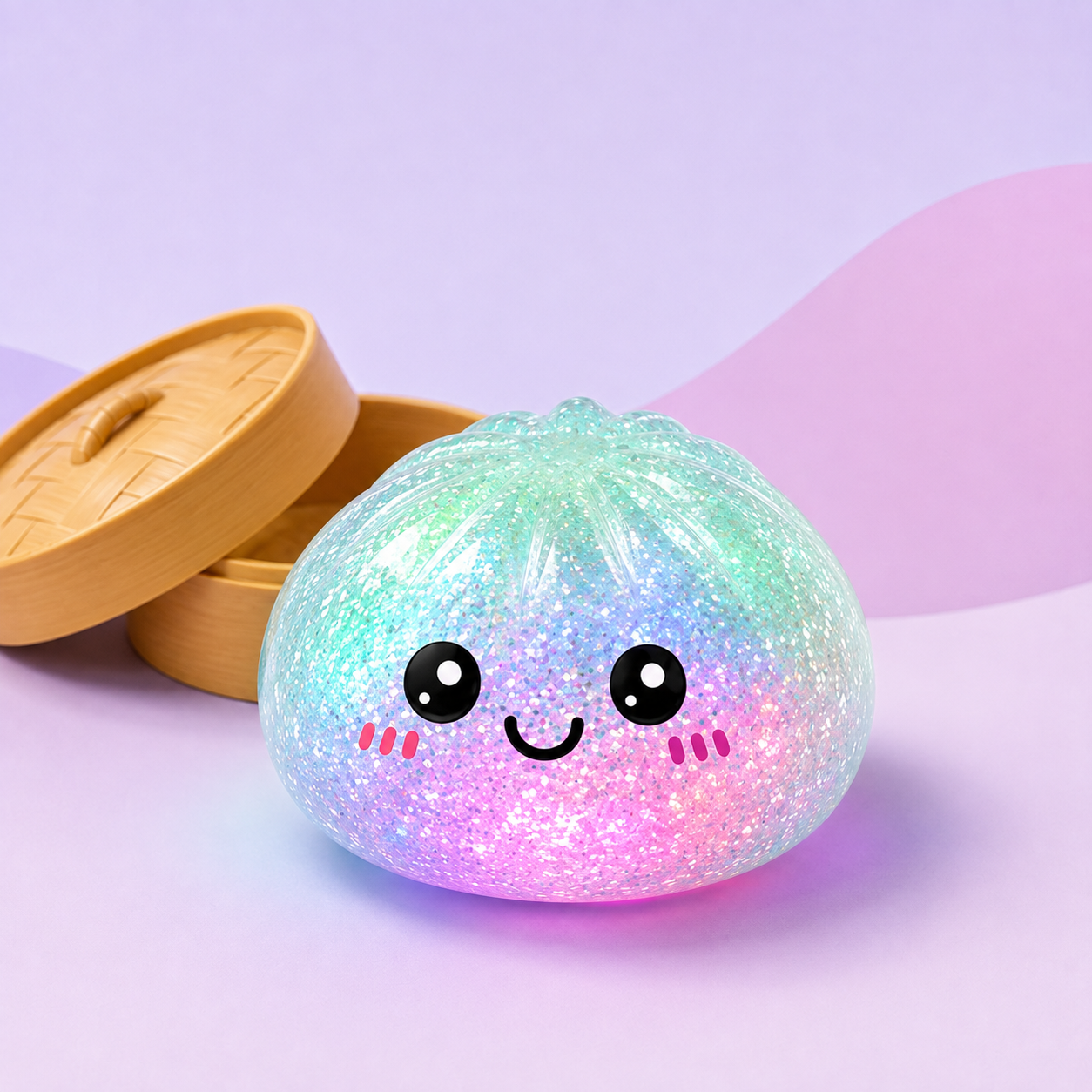 Glitter Dumpling Squishy zufällige Farbe
