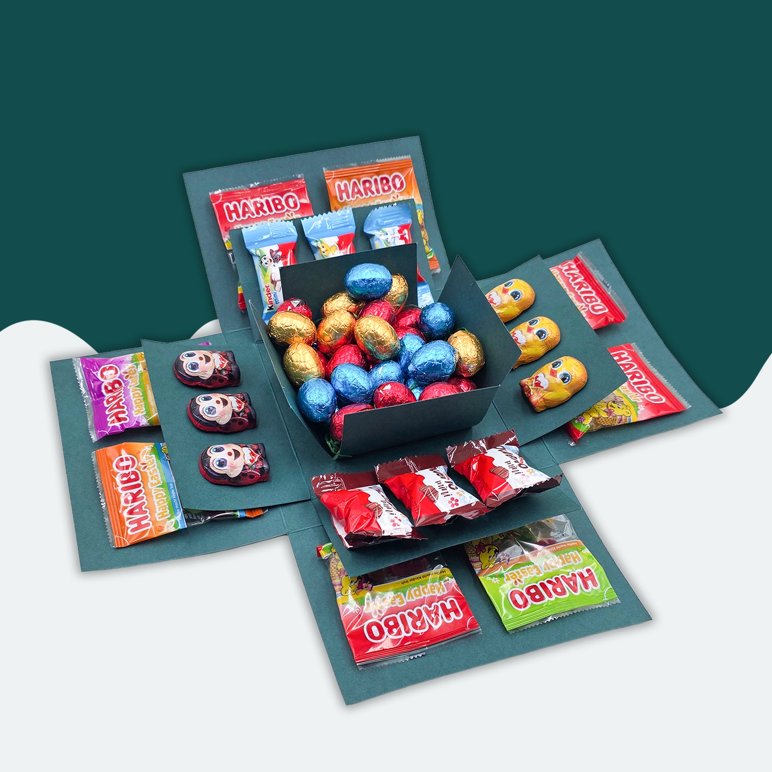 Oster Explosion Box Mini mit Süßigkeiten