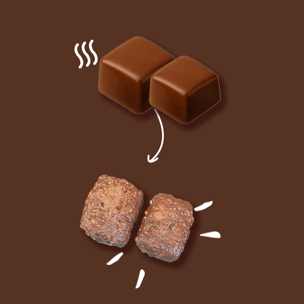 Gefriergetrocknete Karamell-Schoko Crunch Bites