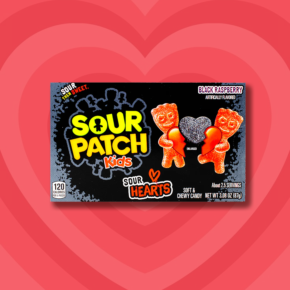 Sour Patch Kids Sour Hearts Black Raspberry