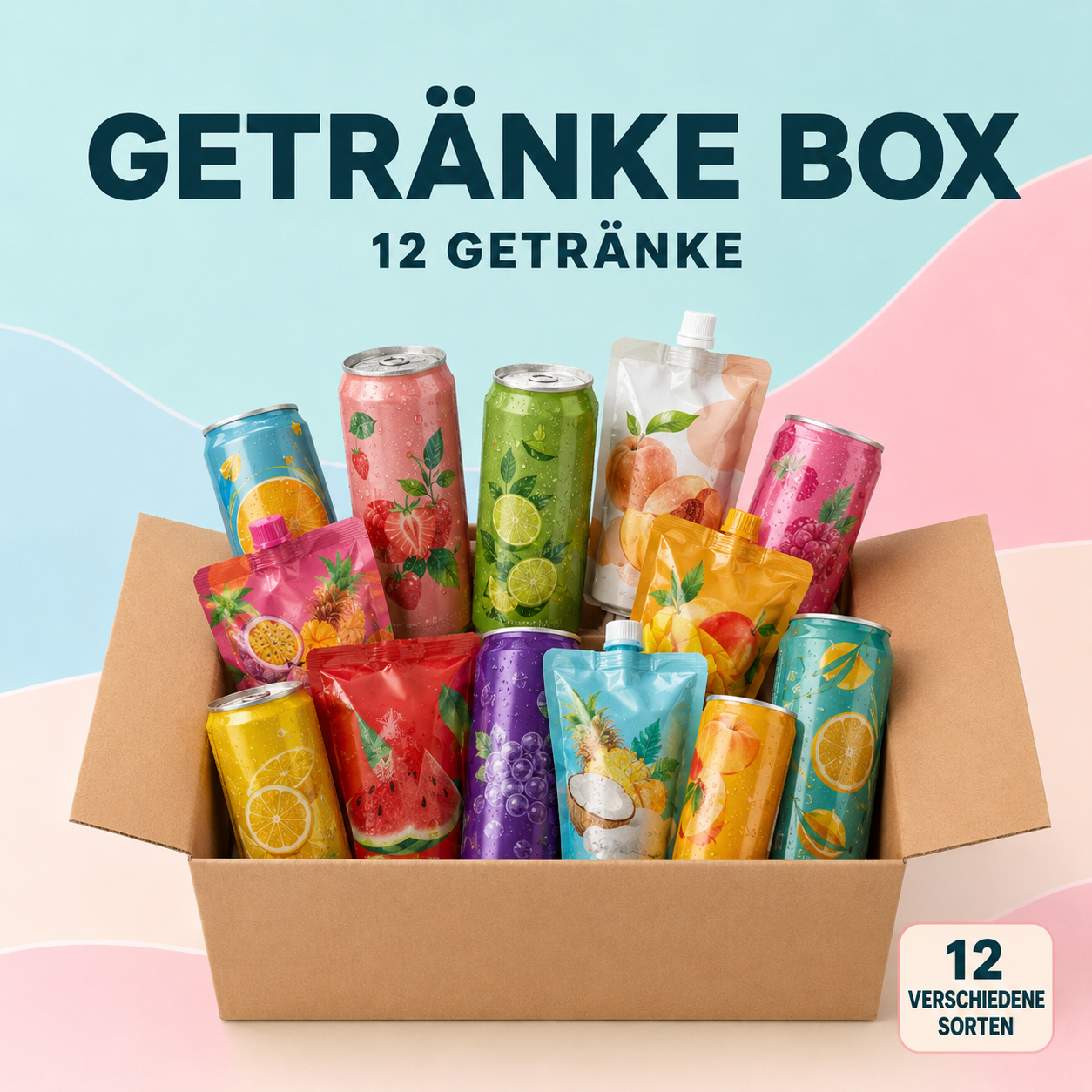 Internationale Getränke Box 12er – 12 verschiedene Geschmacksrichtungen (Kopie)