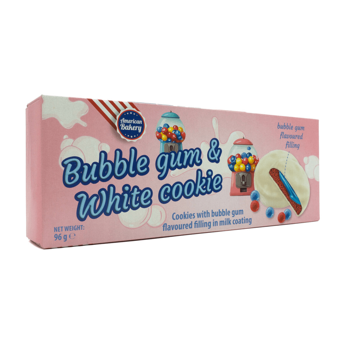 American Bakery Bubble Gum and white Cookie 96g - Snack Shark