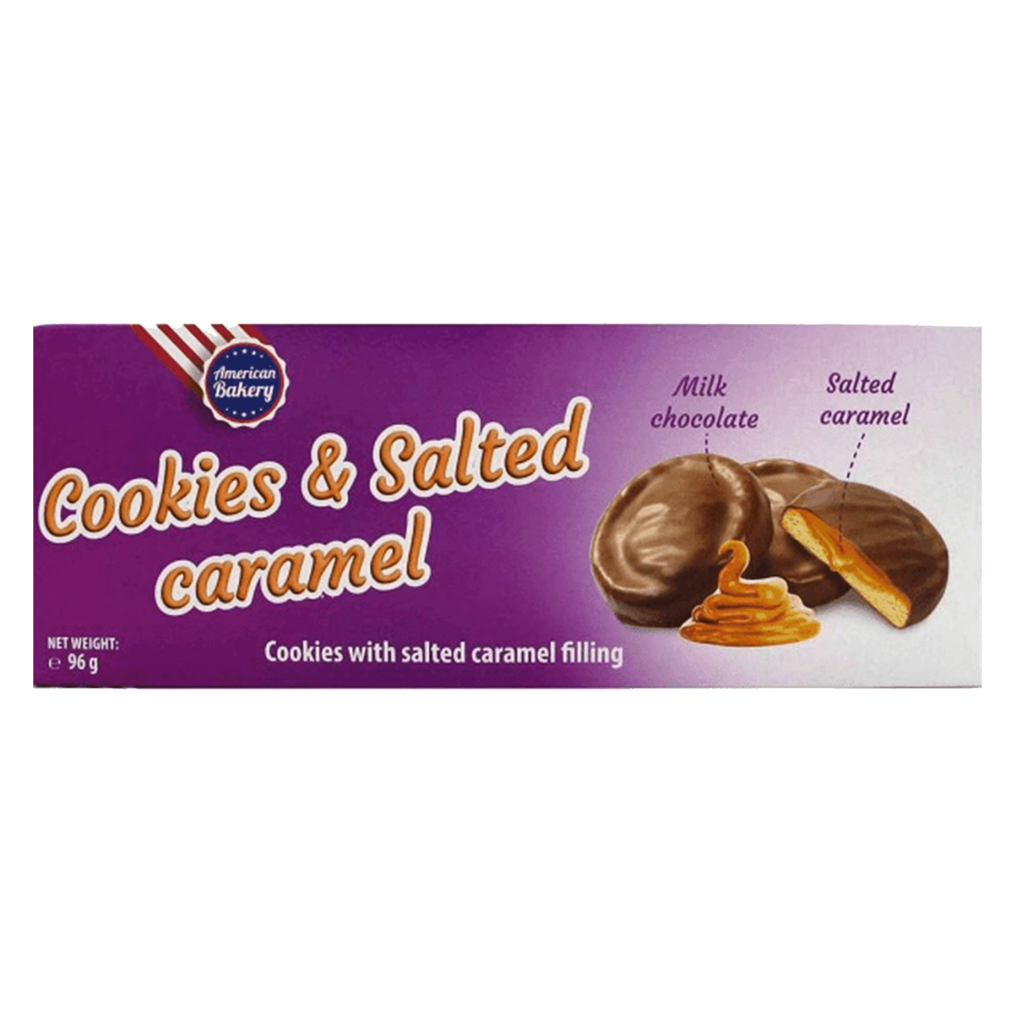 American Bakery Cookies & Salted Caramel 96g - Snack Shark