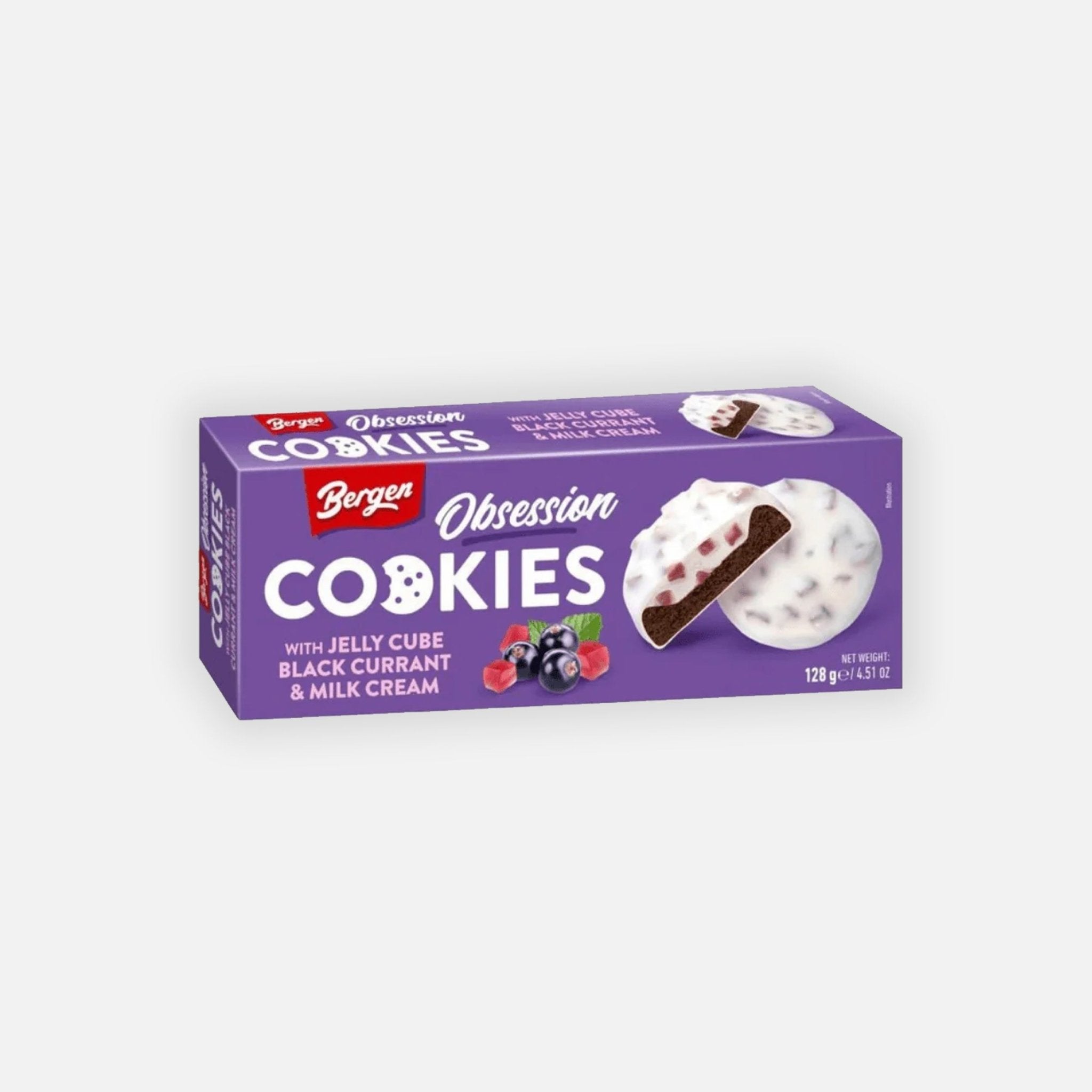 Bergen Cookies Jelly Cube Black Currant Milk Cream 128g - Snack Shark