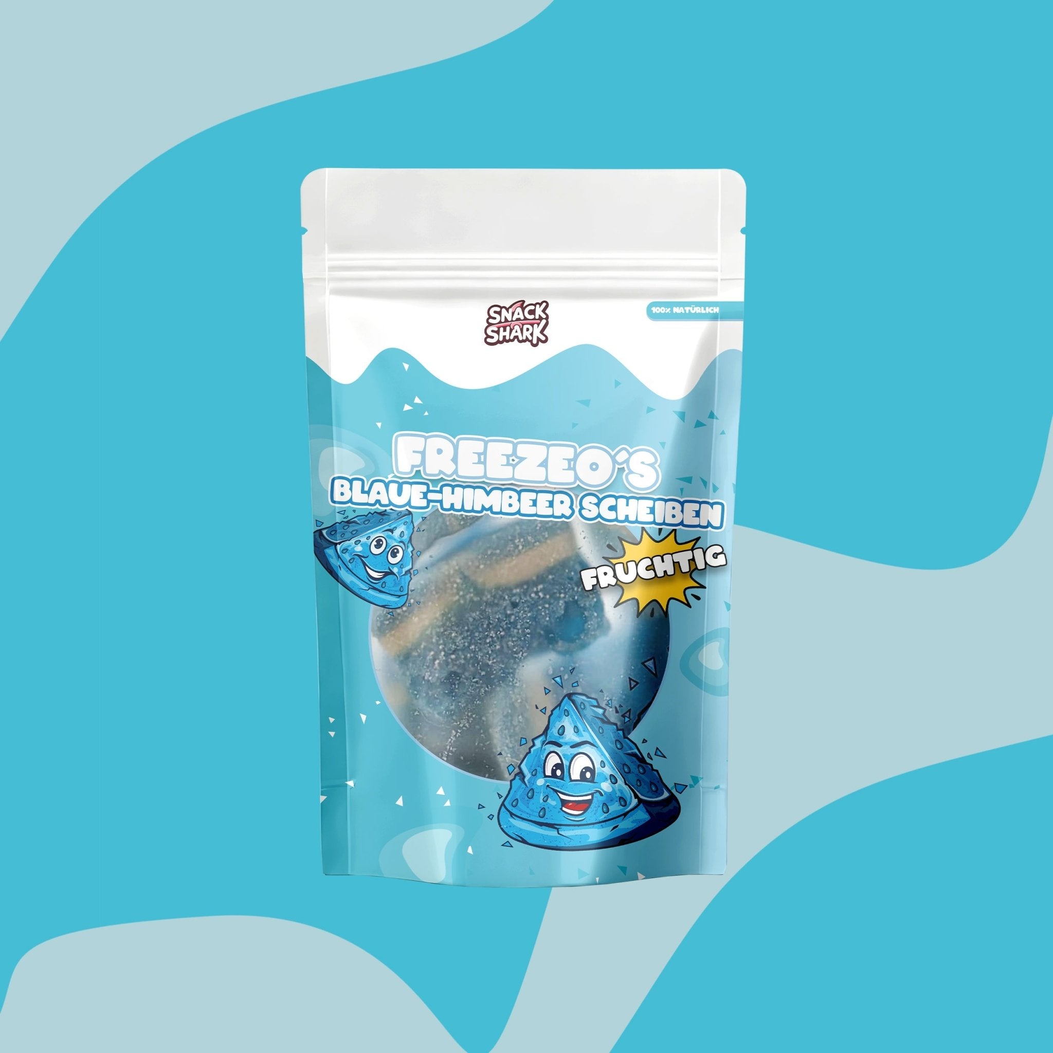 Blaue Himbeer Scheiben - Snack Shark