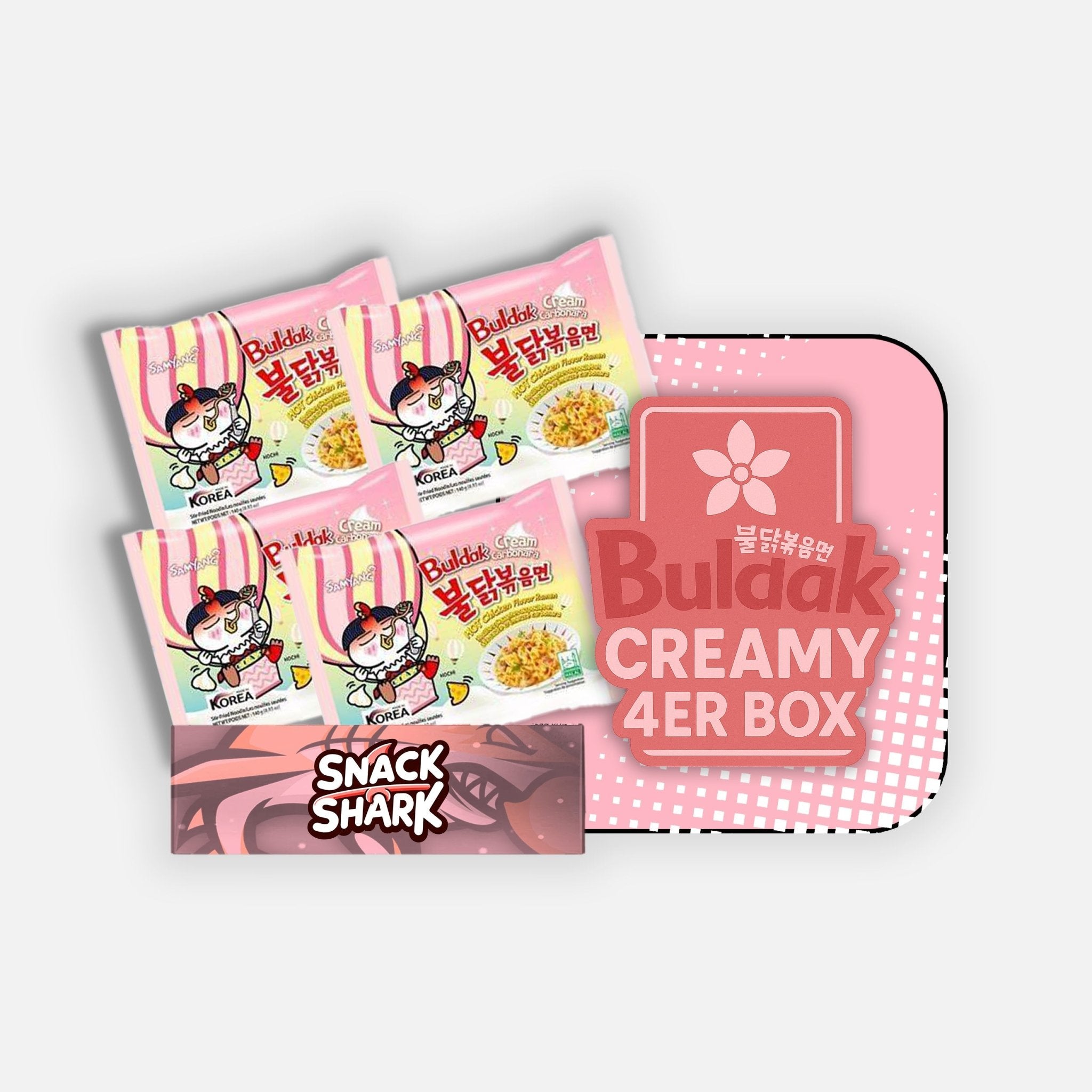 Buldak Ramen Creamy Carbonara Box 4x140g - Snack Shark