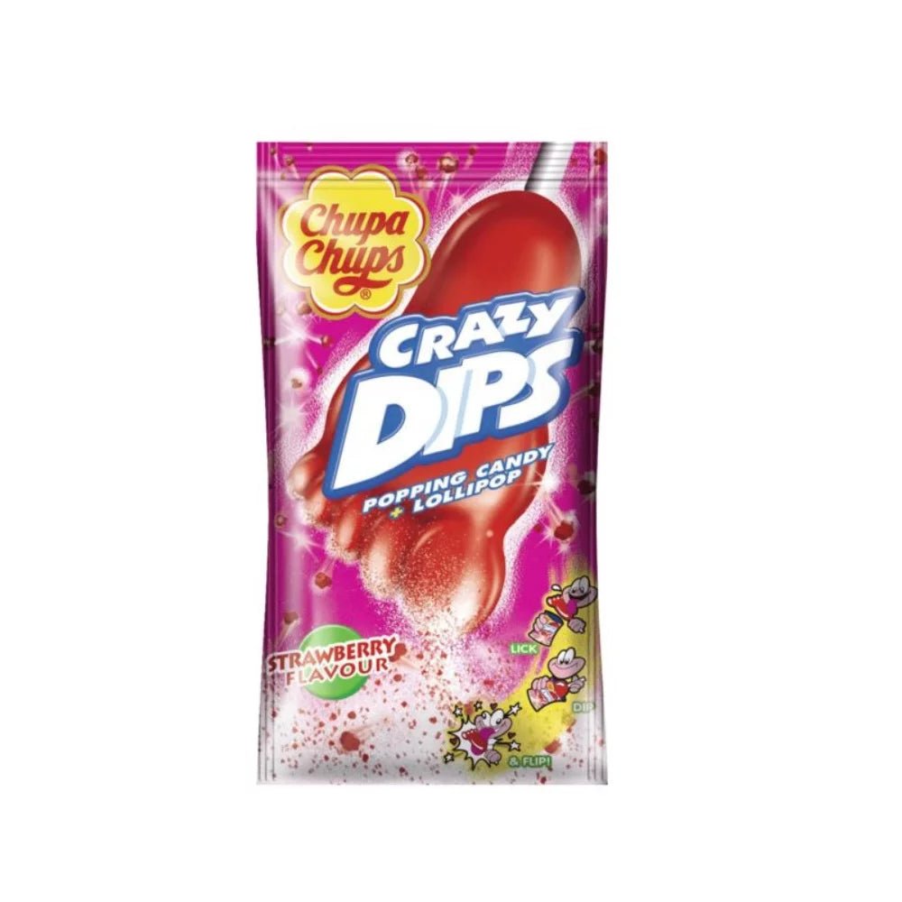 Chupa Chups - Crazy Dips - Erdbeere - 14g - Snack Shark