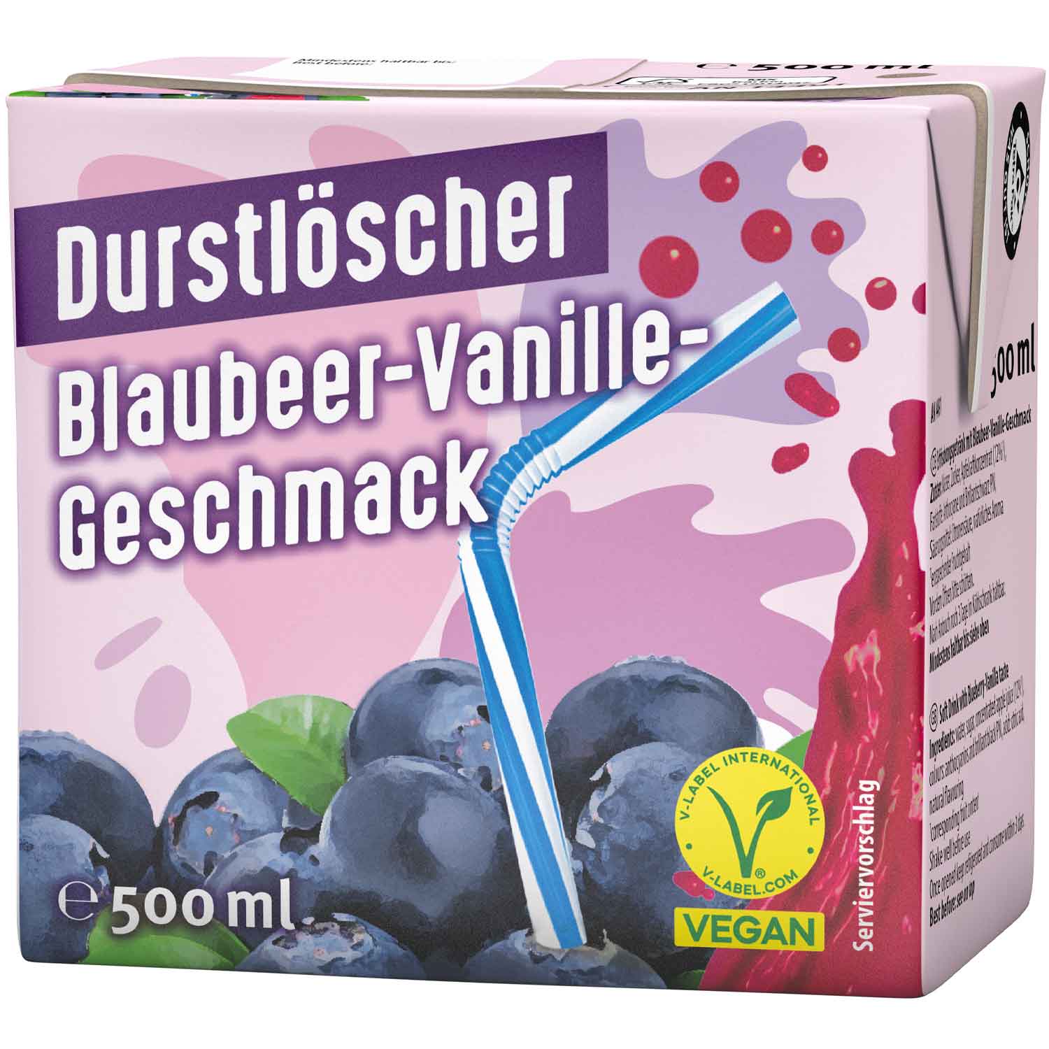 Durstlöscher Blaubeer - Vanille 500ml - Snack Shark