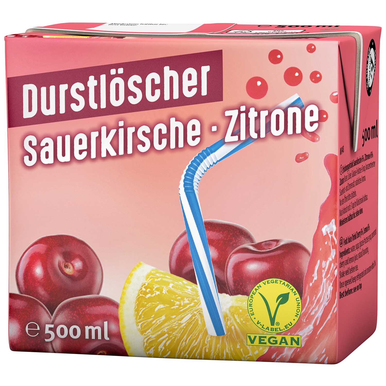 Durstlöscher Sauerkirsche - Zitrone 500ml - Snack Shark