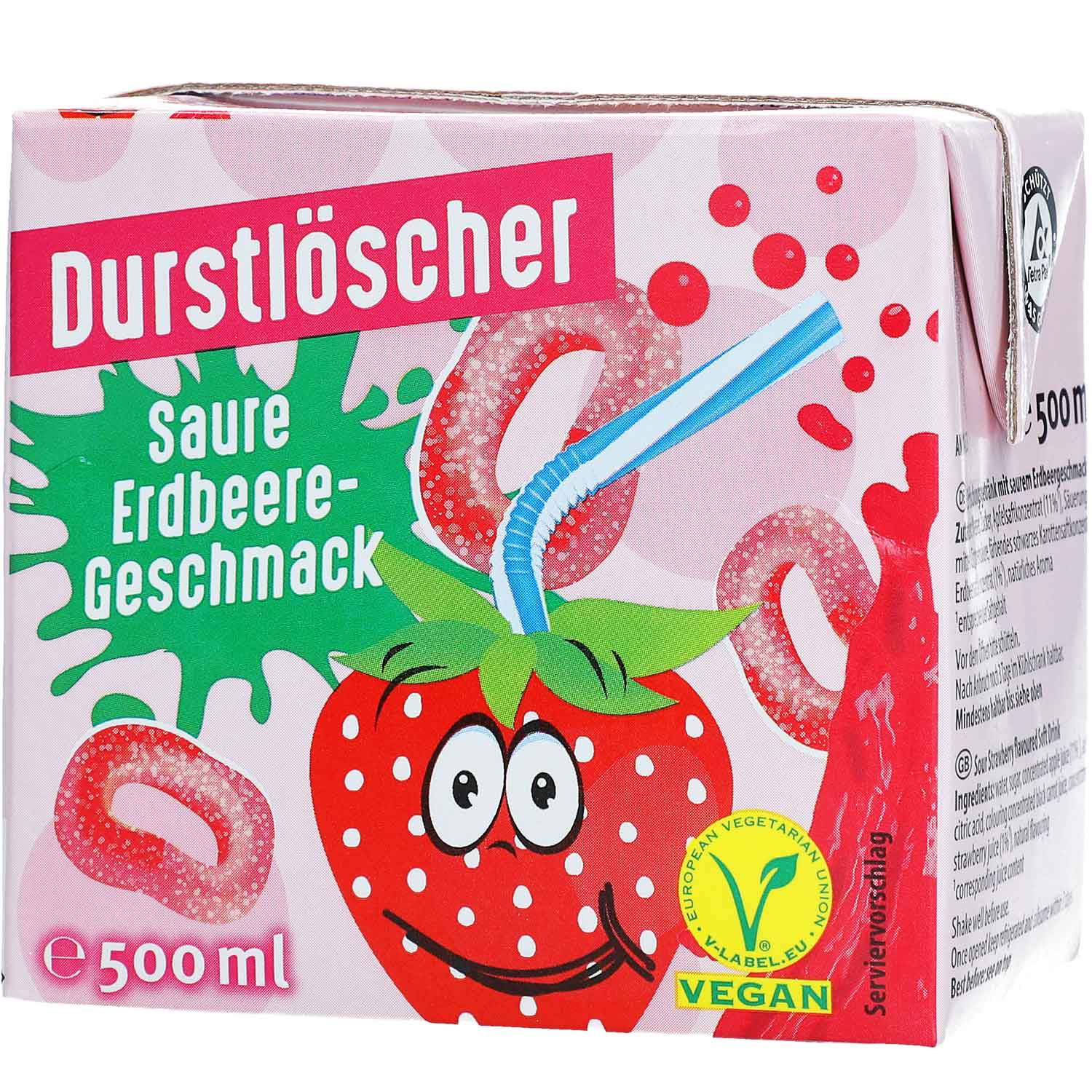 Durstlöscher Saure Erdbeere 500ml - Snack Shark