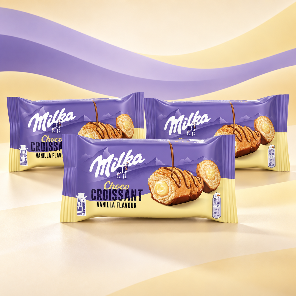 Milka Choco Croissant Vanille 50 g - 3er-Set