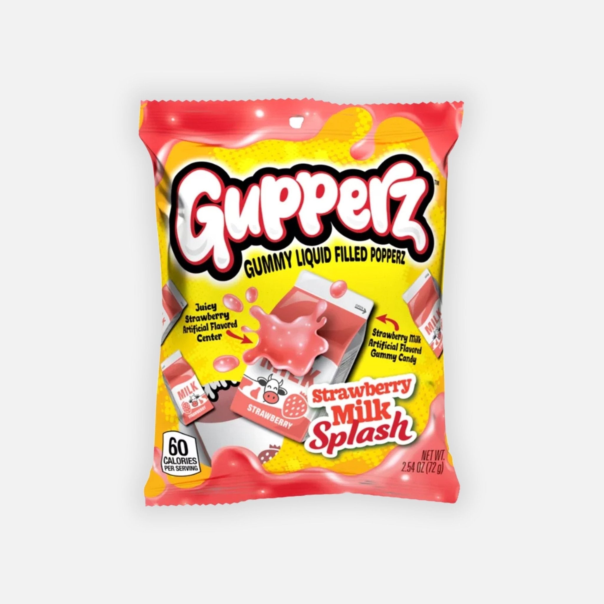 Gupperz – Gummy Popperz Strawberry Milk Splash 72g - Snack Shark