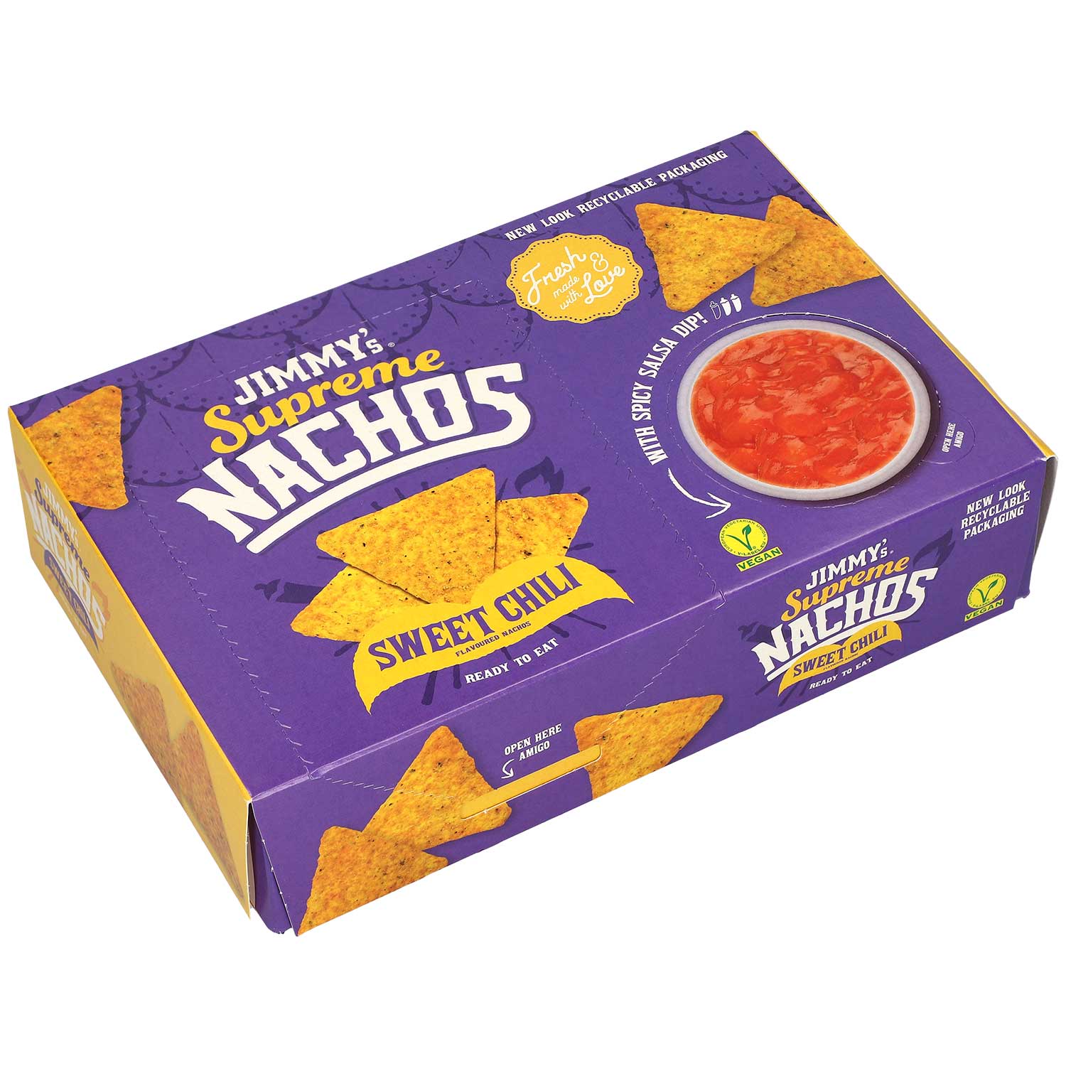 Jimmy's Supreme Nachos To Go Sweet Chili with Spicy Salsa Dip 200g - Snack Shark