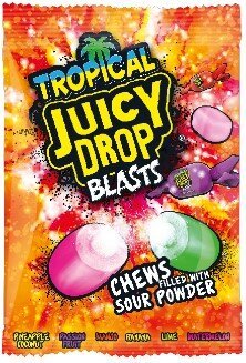 Juicy Drop Tropical Blasts Chews Sour Powder 120g - Snack Shark