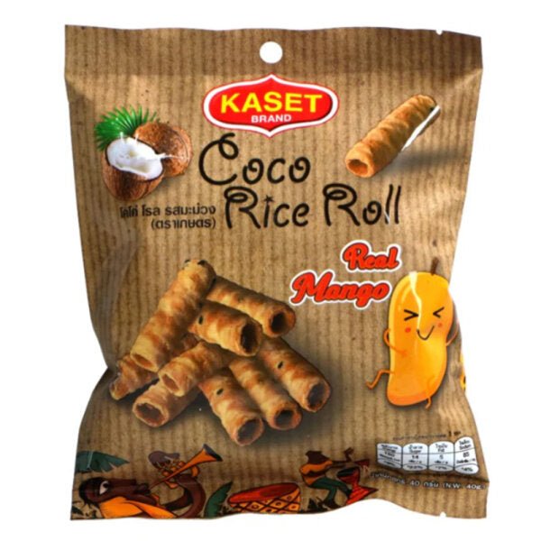 Kaset Coco Rice Roll Real Mango - Snack Shark