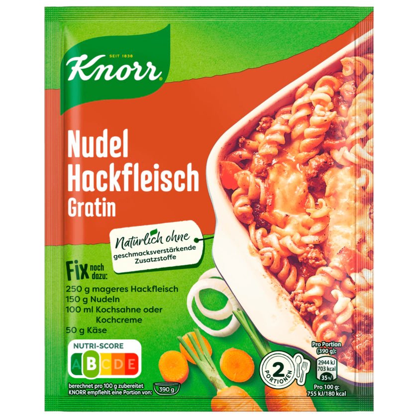 Knorr Fix Nudel - Hackfleisch - Gratin 36g - Snack Shark