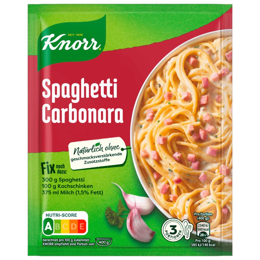 Knorr Fix Spaghetti alla Carbonara 36g - Snack Shark