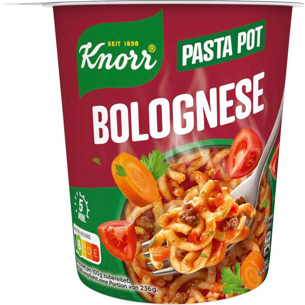 Knorr Pasta Snack Pot Bolognese 60g Becher - Snack Shark