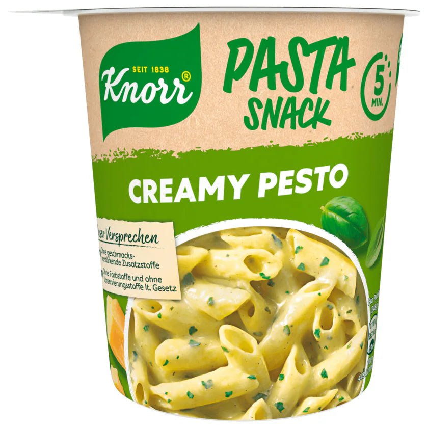 Knorr Pasta Snack Pot Creamy Pesto 68g Becher - Snack Shark