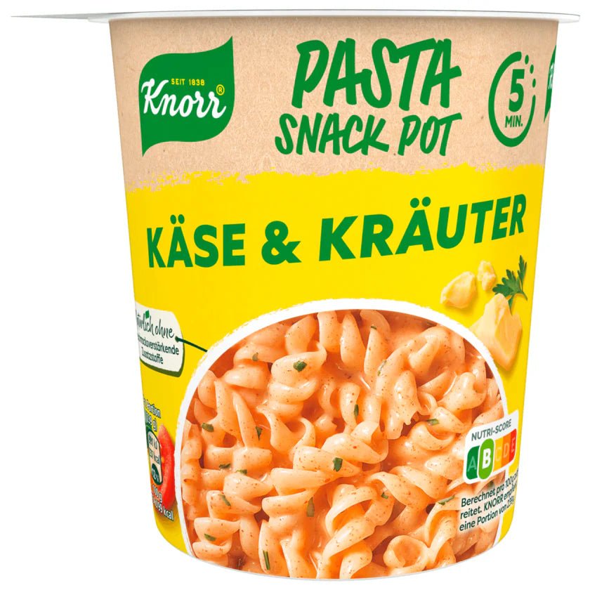 Knorr Pasta Snack Pot Käse & Kräuter 59g Becher - Snack Shark