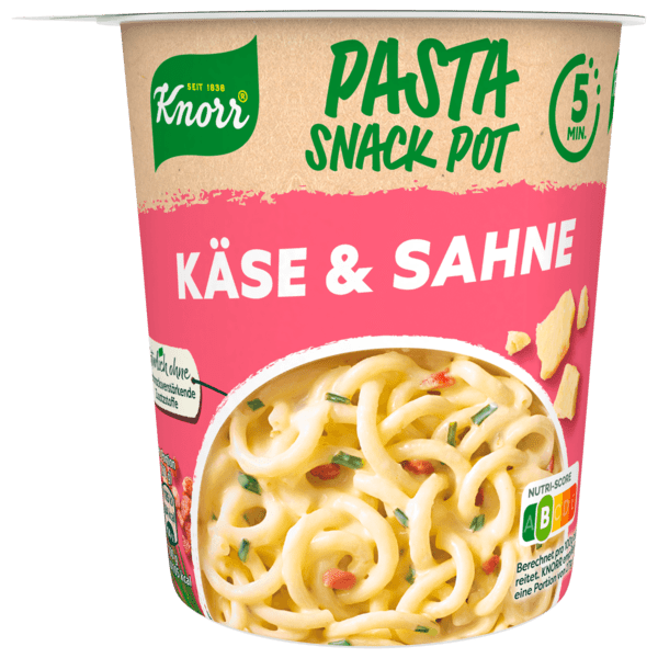 Knorr Pasta Snack Pot Käse & Sahne 63g - Snack Shark