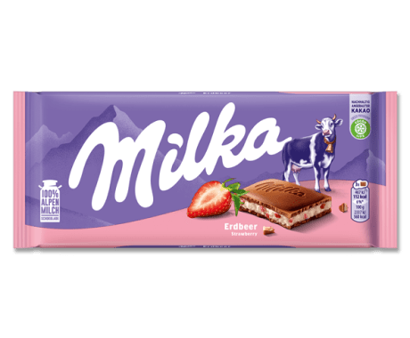 Milka Erdbeer 100g - Snack Shark