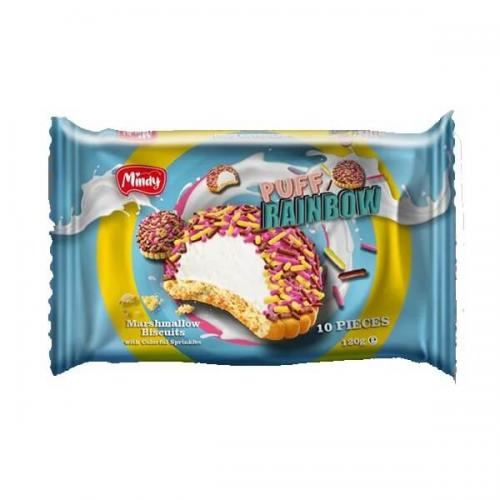 Mindy Puff Rainbow Biscuit 120 g - Snack Shark