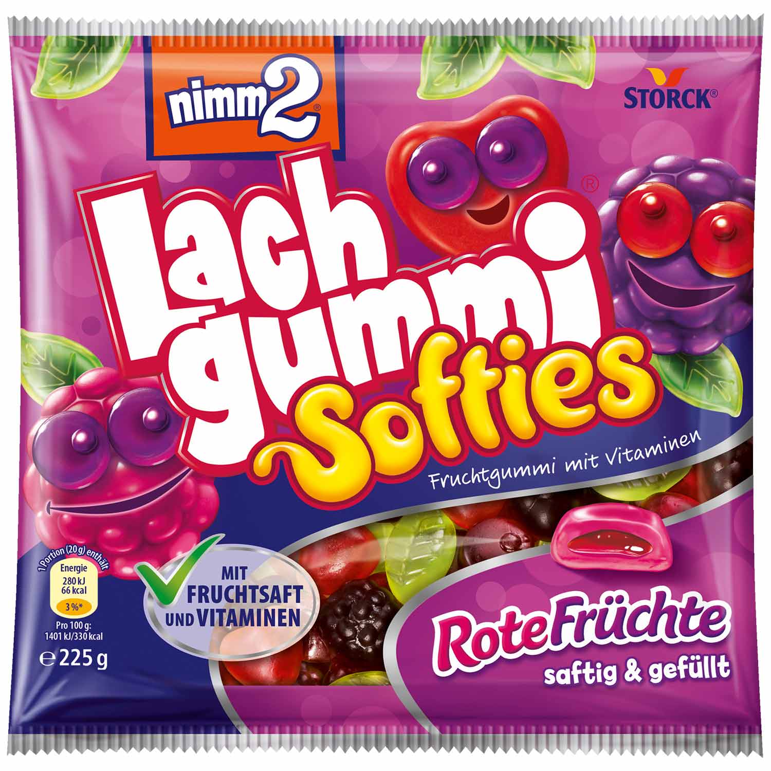 nimm2 Lachgummi Softies Rote Früchte - Snack Shark