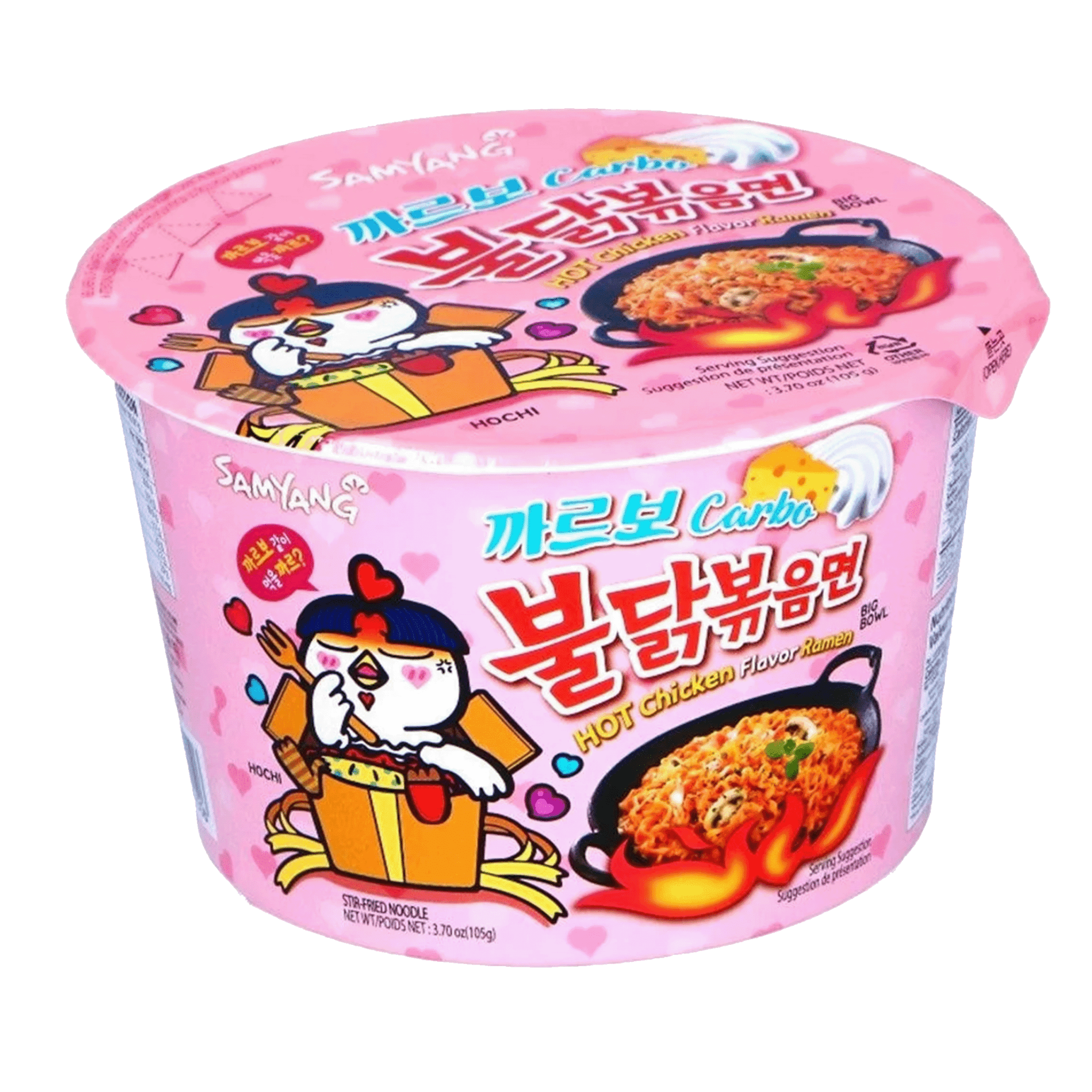 Samyang - Buldak Carbonara Big Bowl - Hot Chicken Flavor Ramen (105 g) - Snack Shark