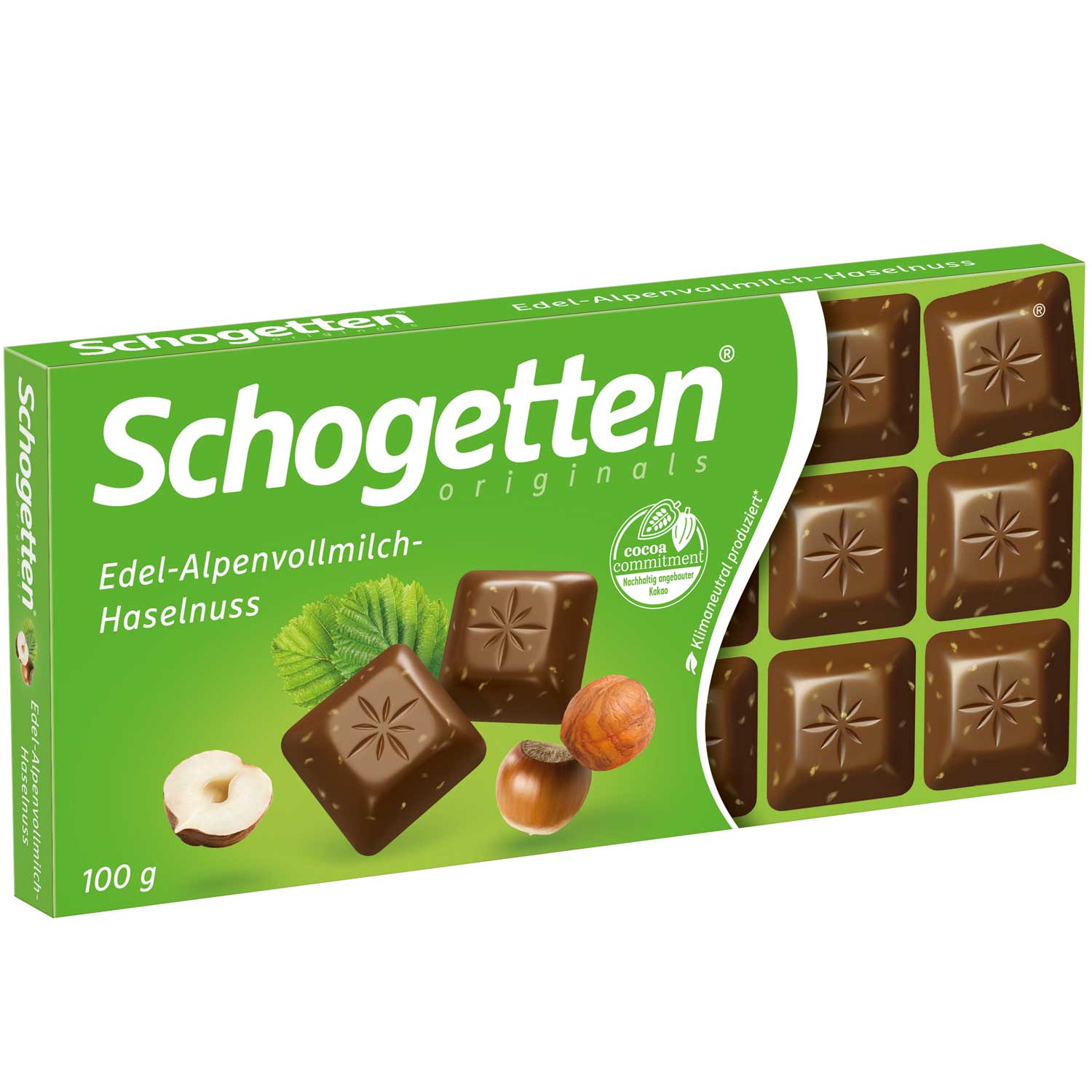 Schogetten Edel - Alpenvollmilch - Haselnuss 100g - Snack Shark