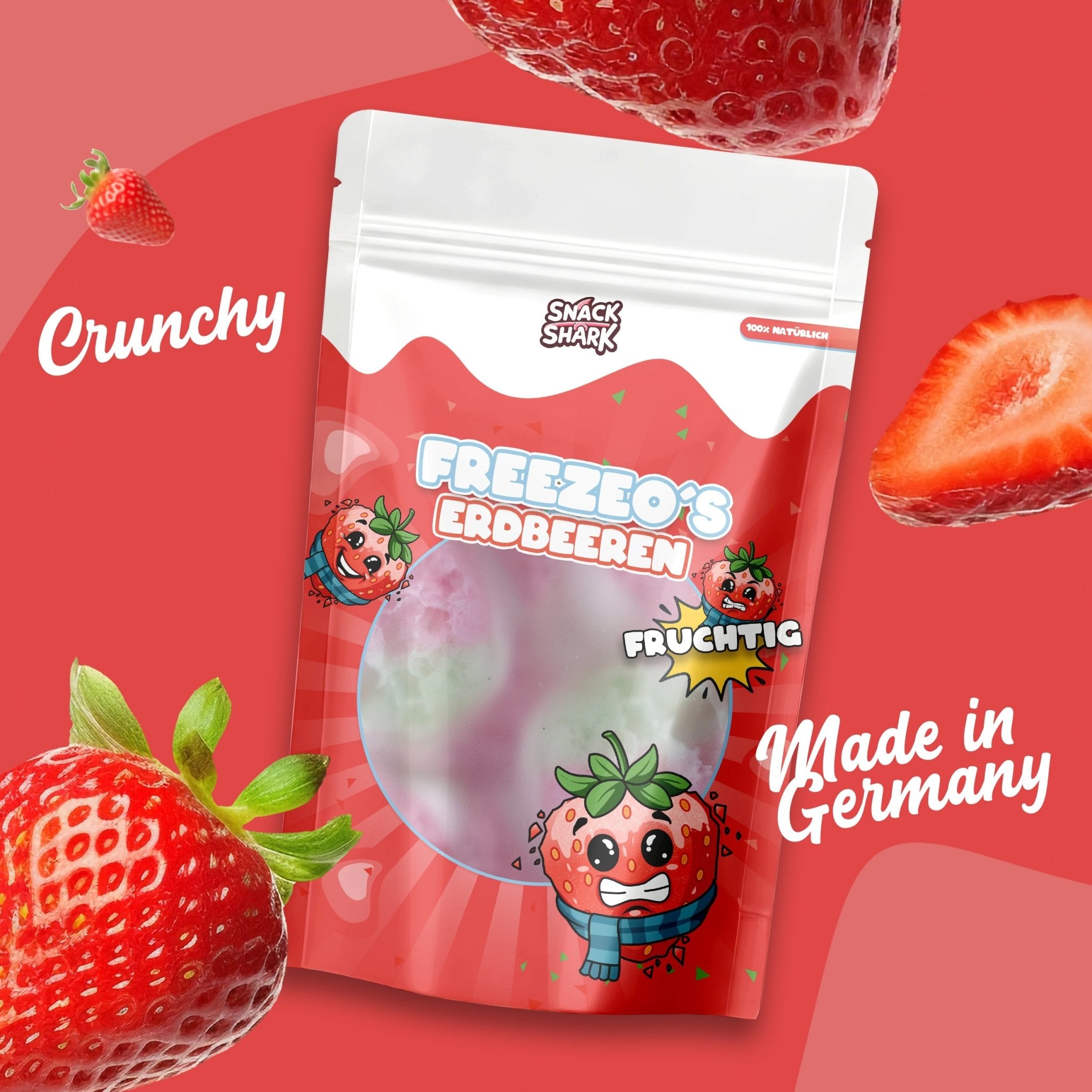 SNACKSHARK Freezeo’s Erdbeeren 40 g - Snack Shark