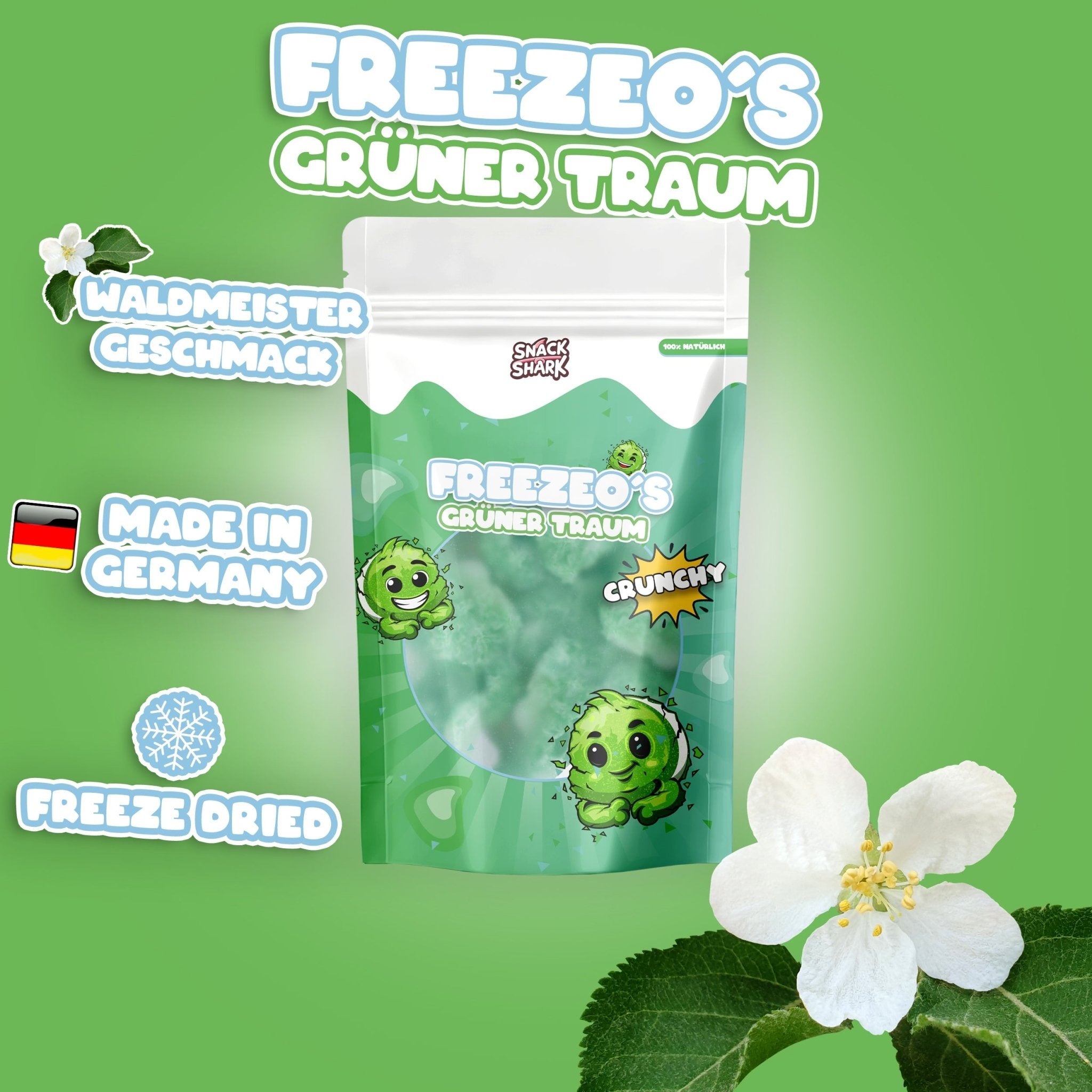 SNACKSHARK Freezeo’s Grüner Traum 40 g - Snack Shark