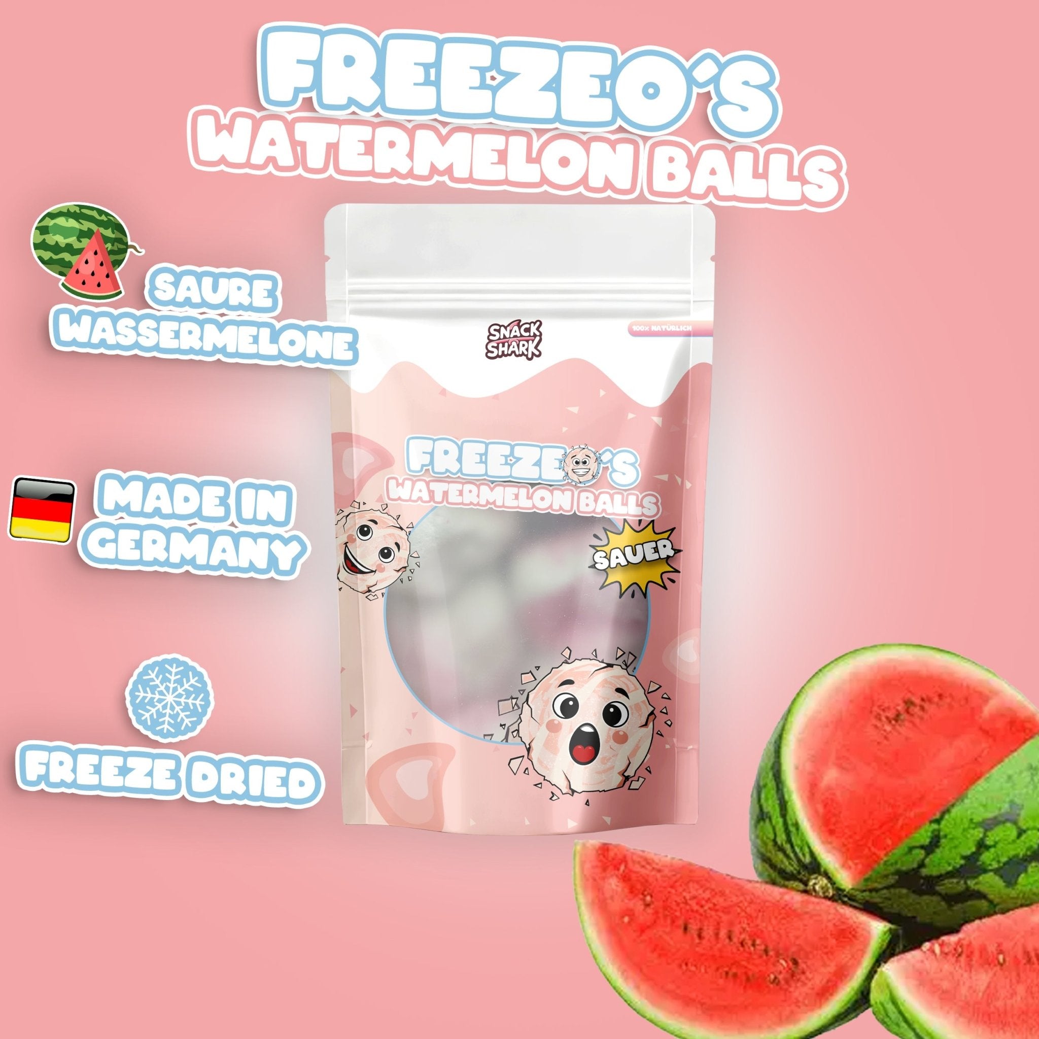 SNACKSHARK Freezeo’s Watermelon Balls 40 g - Snack Shark