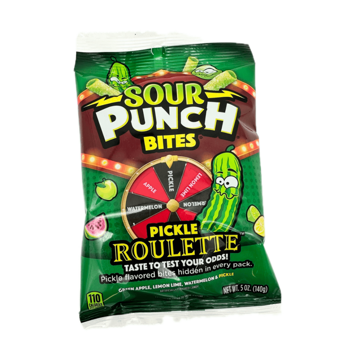 Sour Punch Bites Pickle Roulette 140g - Snack Shark