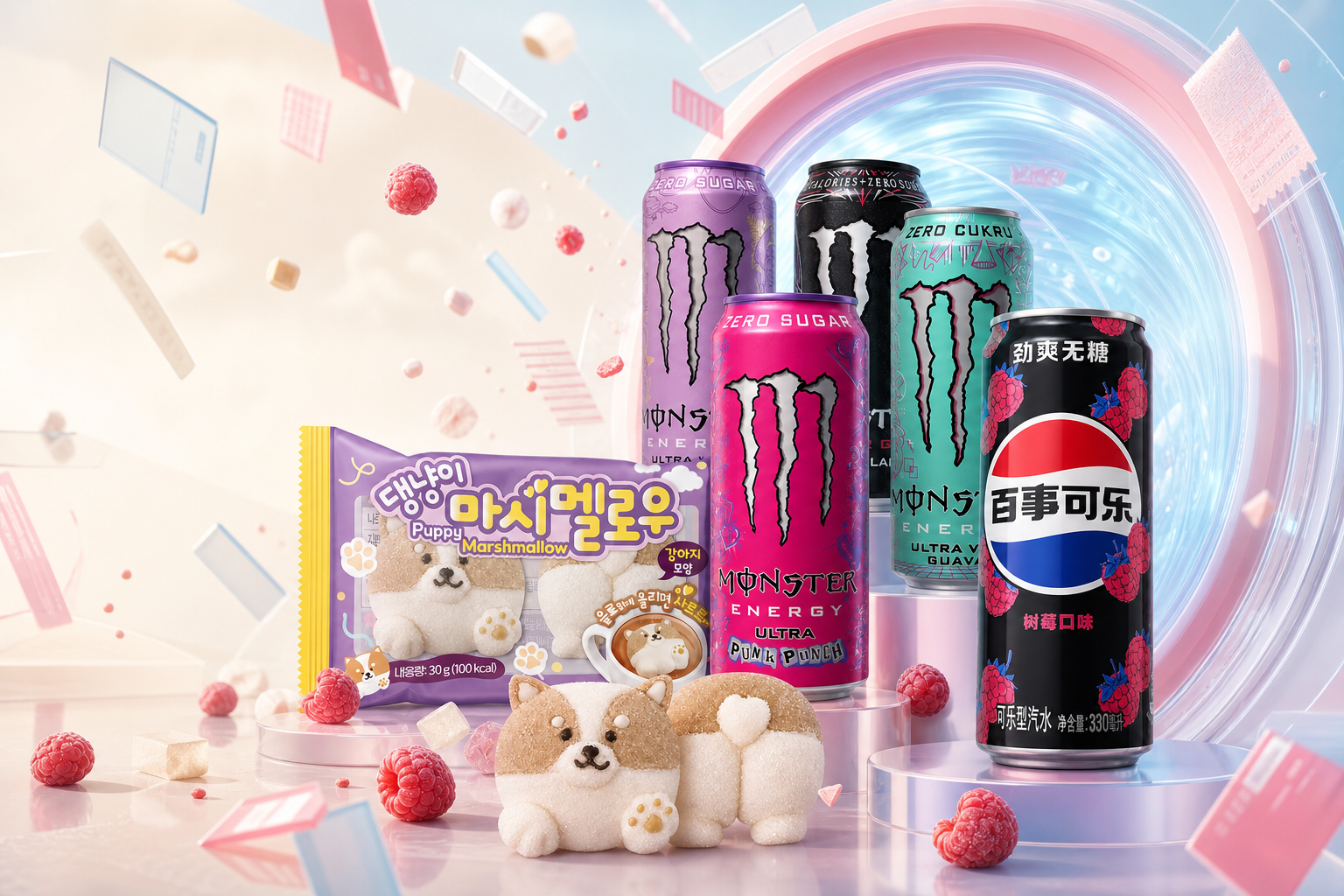 Seltene Getränke und Süßigkeiten in einer internationalen SnackShark Entdeckerwelt